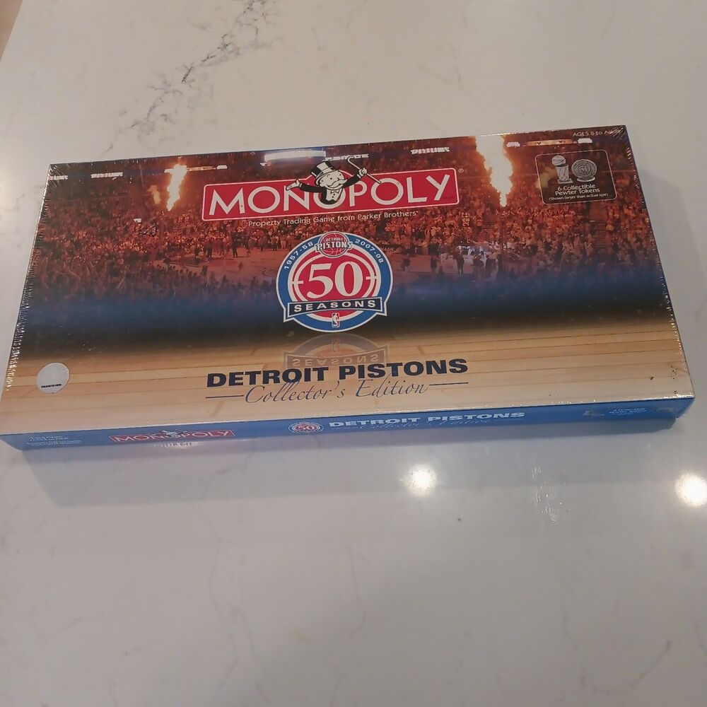 MONOPOLY Detroit Pistons 50 Seasons Collector’s Edition NBA Board Game Sealed